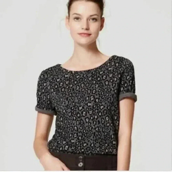 Loft Cheetah Leopard Print Top - Picture 1 of 8